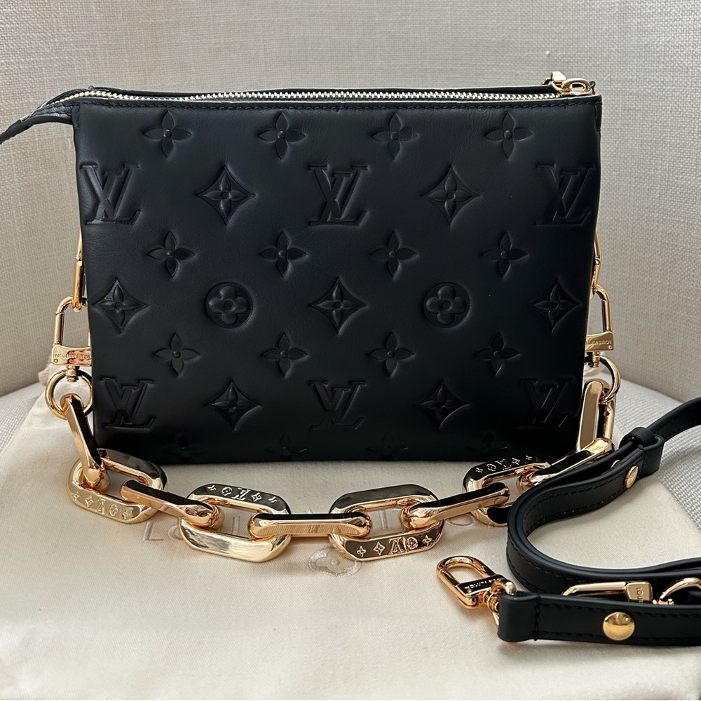 ❌SOLD❌LOUIS VUITTON Coussin BB Black Puffy Black Lambskin Leather Handbag